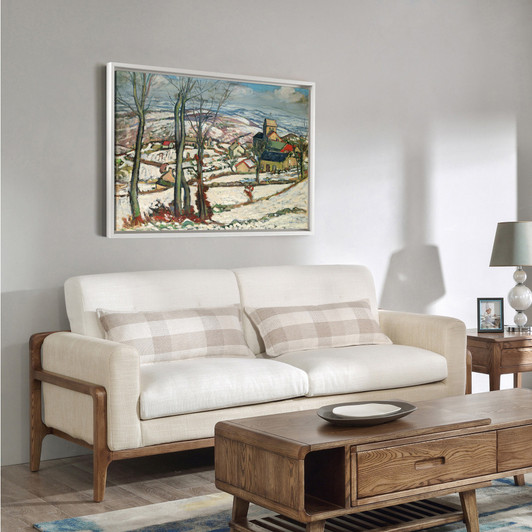 Louis Charlot,Village At Morvan Under Snow,Winter Rural Landscape,Canvas Print,Canvas Art,Canvas Wall Art,Large Wall Art,Framed Art,P1206