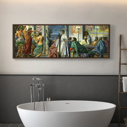 Anselm Feuerbach,Plato's Symposium,Narrow Horizontal Wall Art ,large wall art,framed wall art,canvas wall art,M10