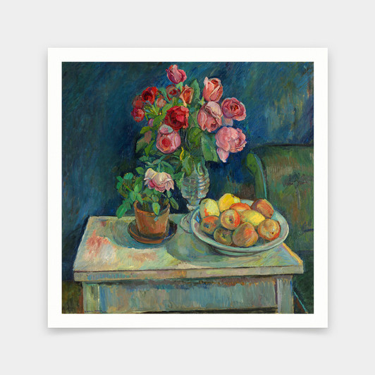 Oluf Wold Torne,Apples and Roses,art prints,Vintage art,canvas wall art,famous art prints,V7207