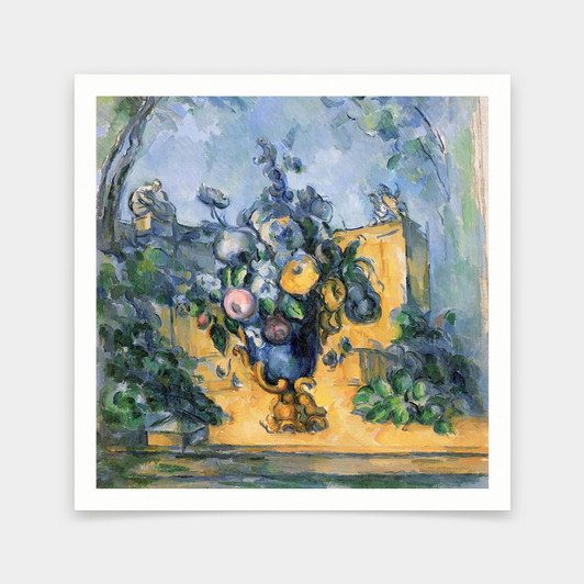 Paul Cezanne,Large Vase In The Gardens By Paul Cezanne,art prints,Vintage art,canvas wall art,famous art prints,V7218