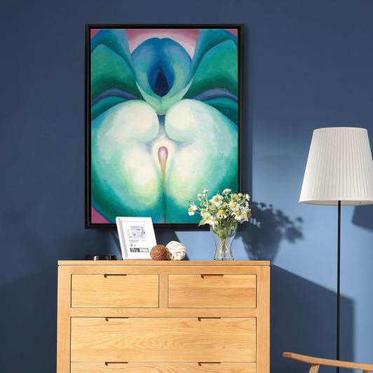 Georgia O'Keeffe,Series I White,Blue Flower Shapes,Canvas Print,Canvas Art,Canvas Wall Art,Large Wall Art,Framed Wall Art,P471
