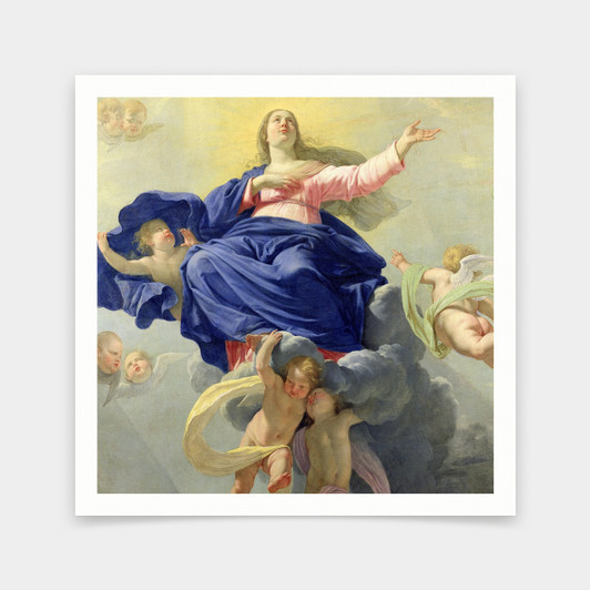 Philippe de Champaigne,The Assumption of the Virgin,art prints,Vintage art,canvas wall art,famous art prints,V7224