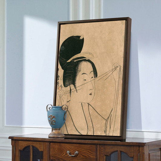 Kitagawa Utamaro,Woman With Scarf Covering Face,Japanese Painting,Large Wall Art,Framed Wall Art,Canvas Wall Art,Large Canvas,M2725