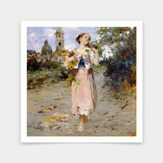 Vicenzo Irolli,The Grape Harvest,art prints,Vintage art,canvas wall art,famous art prints,V7275