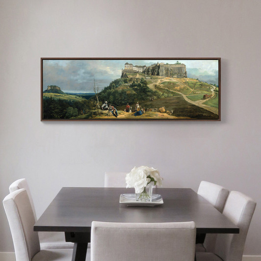 Bernardo Bellotto,The Fortress Of Königstein,Narrow Horizontal Wall Art ,Large Wall Art,Framed Wall Art,Canvas Wall Art,M16