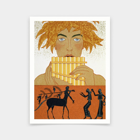 Georges Barbier,Pan Piper,art prints,Vintage art,canvas wall art,famous art prints,V5811