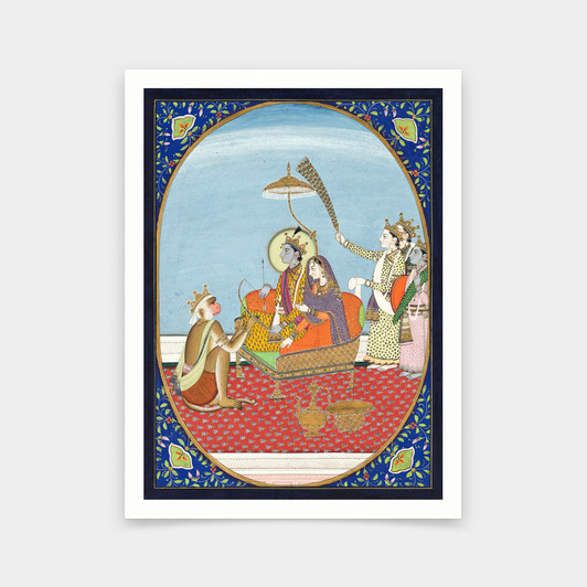 Indian Paintings,Ram Durbar,Indian print,art prints,Vintage art,canvas wall art,famous art prints,V6047