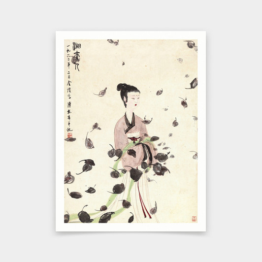 Fu Baoshi,Ancient Chinese beauty ,Chinese painting,art prints,Vintage art,canvas wall art,famous art prints,V5768