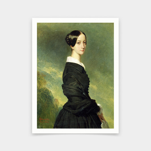 Franz Xaver Winterhalter,Portrait of Francisca Caroline de Braganca,art prints,Vintage art,canvas wall art,famous art prints,V5731