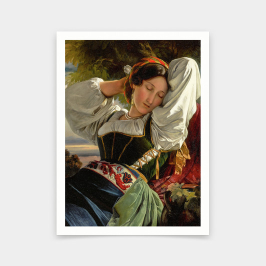 Franz Xaver Winterhalter,Girl from the Sabine Mountains,art prints,Vintage art,canvas wall art,famous art prints,V5730