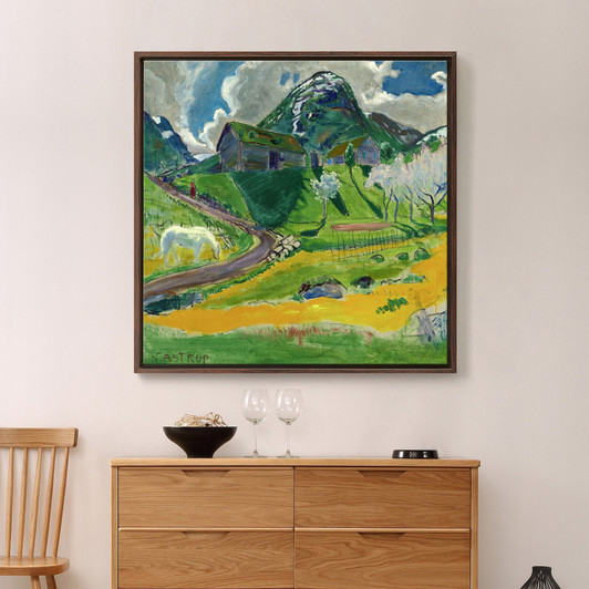 Nikolai Astrup,The White Horse in Spring, 1914,large wall art,framed wall art,canvas wall art,large canvas,M7206