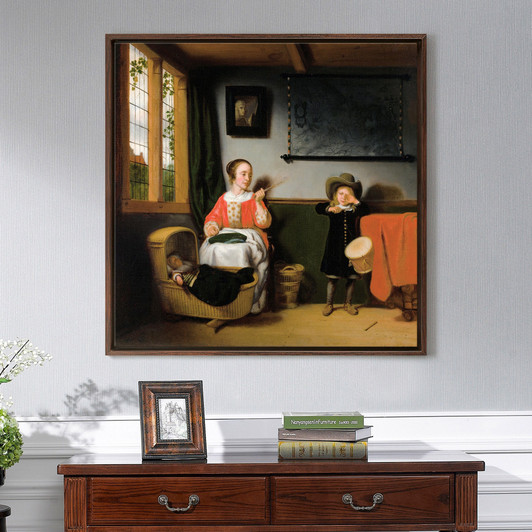 Nicolaes Maes,The Naughty Drummer,large wall art,framed wall art,canvas wall art,large canvas,M7204