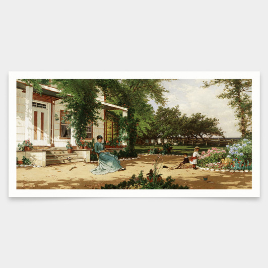 Alfred Thompson Bricher,In My Neighbours Garden,art prints,Vintage art,canvas wall art,famous art prints,V7789