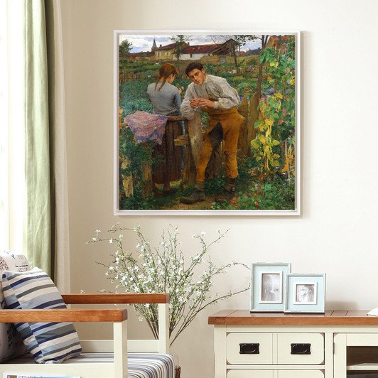 Jules Bastien Lepage,Love in the Village,large wall art,framed wall art,canvas wall art,large canvas,M7183