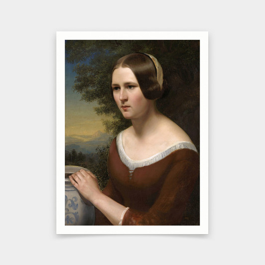 Hedevig Lund,Portrait of a woman,art prints,Vintage art,canvas wall art,famous art prints,V5942