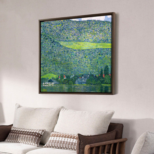 Gustav Klimt,View of a Chateau Unterach on Lake Attersee,large wall art,framed wall art,canvas wall art,large canvas,M7120