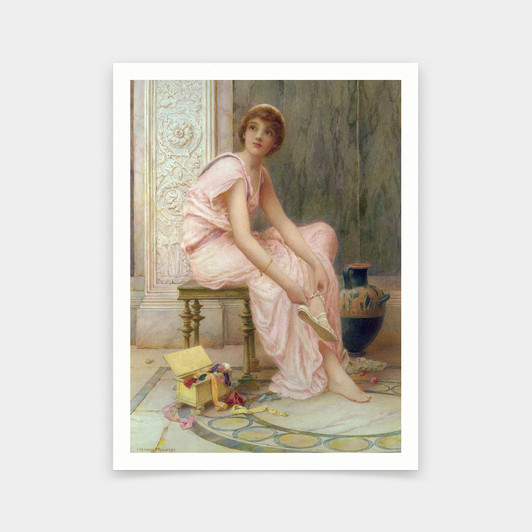 Henry Ryland,Tying Sandals,art prints,Vintage art,canvas wall art,famous art prints,V6005