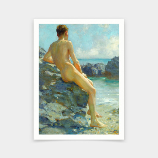Henry Scott Tuke,The Bather,art prints,Vintage art,canvas wall art,famous art prints,V6008