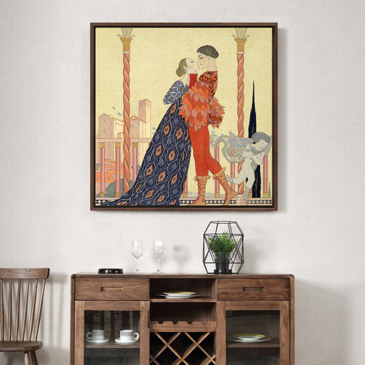 Georges Barbier,Lovers on a Balcony,large wall art,framed wall art,canvas wall art,large canvas,M7086
