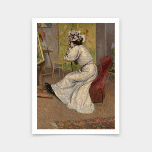 Federico Zandomeneghi,In the painter's study,art prints,Vintage art,canvas wall art,famous art prints,V5669