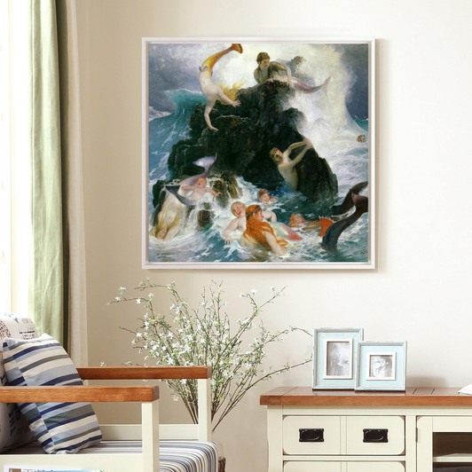 Arnold Bocklin,Play of the Nereides,large wall art,framed wall art,canvas wall art,large canvas,M6962