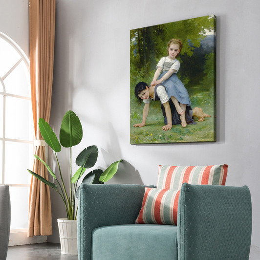 William-Adolphe Bouguereau,La bourrique (The Pony-back ride),large wall art,framed wall art,canvas wall art,large canvas,M6905
