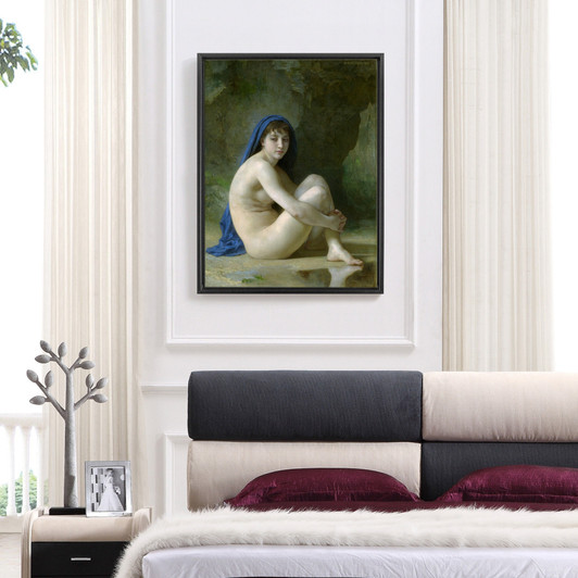 William adolphe Bouguereau,seated Nude,large wall art,framed wall art,canvas wall art,large canvas,M6873