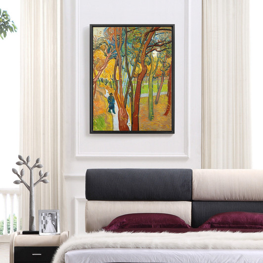 Vincent van Gogh,The Garden of Saint Paul's Hospital,Leaf-Fall,large wall art,framed wall art,canvas wall art,large canvas,M6844