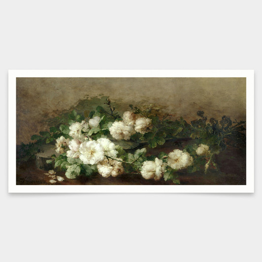 Margaretha Roosenboom,Still life with guitar and roses, 1896,art prints,Vintage art,canvas wall art,famous art prints,V7860
