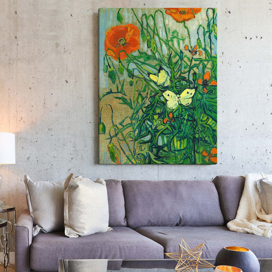 Vincent van Gogh,Butterflies and Poppies,large wall art,framed wall art,canvas wall art,large canvas,M6822