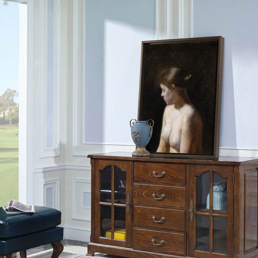 Vilhelm Hammershoi,Nude Female Model, 1884,large wall art,framed wall art,canvas wall art,large canvas,M6816