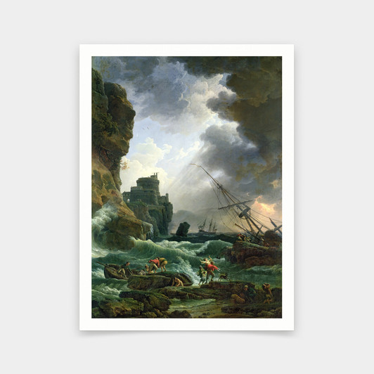 Claude Joseph Vernet,The Storm,art prints,Vintage art,canvas wall art,famous art prints,V5496