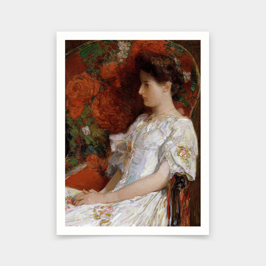 Childe Hassam,The Victorian Chair, Painted in 1906,art prints,Vintage art,canvas wall art,famous art prints,V5488