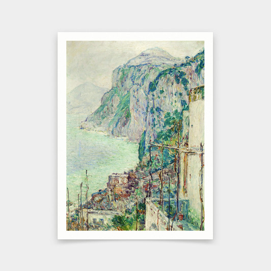 Childe Hassam,Capri, 1897 ,Seaside town price,art prints,Vintage art,canvas wall art,famous art prints,V5484