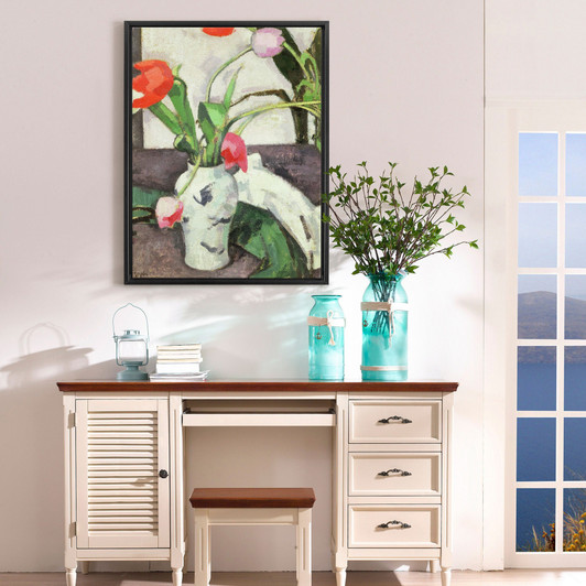 Samuel John Peploe,Still Life  Tulips in a Chinese Vase,large wall art,framed wall art,canvas wall art,large canvas,M6714