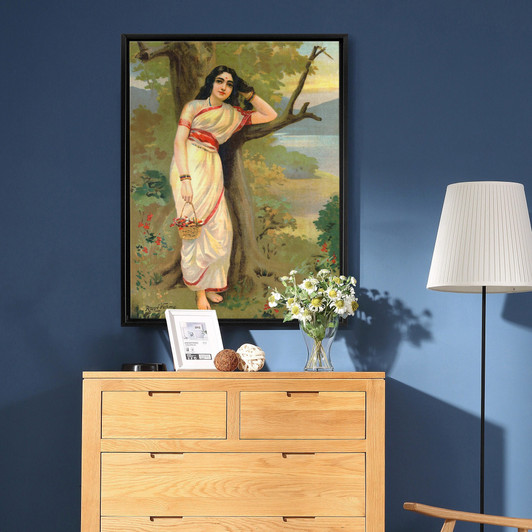Raja Ravi Varma,Ahalya,Indian beauty portrait,large wall art,framed wall art,canvas wall art,large canvas,M6664