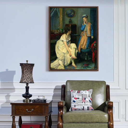 Raimundo de Madrazo y Garreta,Confidences,Two girls talking,girl portrait,large wall art,framed wall art,canvas wall art,large canvas,M6658