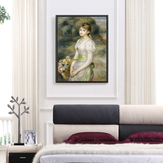 Pierre Auguste Renoir,Young Girl with a Basket of Flowers,large wall art,framed wall art,canvas wall art,large canvas,M6627