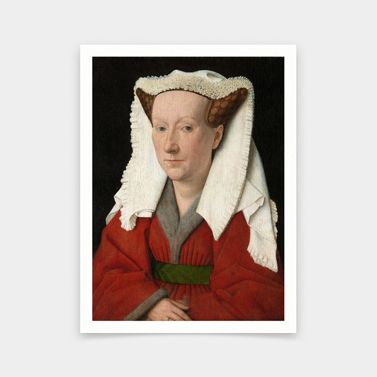 Jan van Eyck,Portrait of Margaret van Eyck,art prints,Vintage art,canvas wall art,famous art prints,V6105
