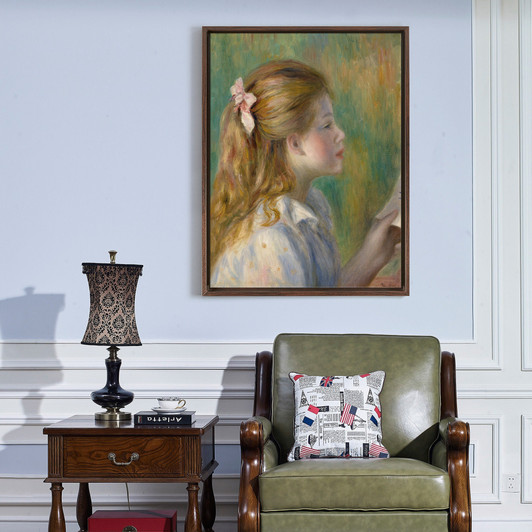 Pierre Auguste Renoir,Reading girl,large wall art,framed wall art,canvas wall art,large canvas,M6612