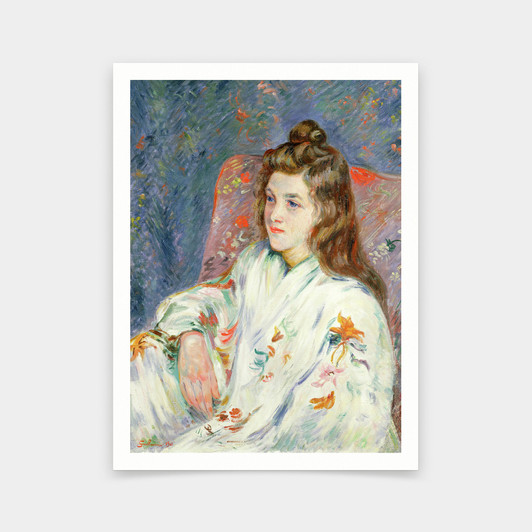 Jean Baptiste Armand Guillaumin,Portrait Of Mademoiselle Guillaumin In A Kimono, 1901,art prints,Vintage art,canvas wall art,V6121
