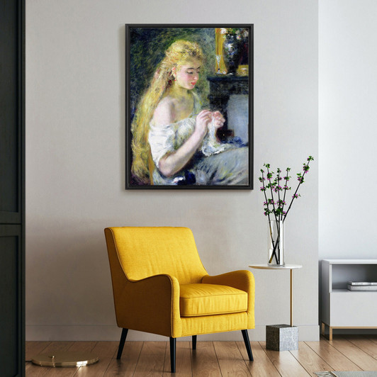 Pierre Auguste Renoir,A Girl Crocheting,large wall art,framed wall art,canvas wall art,large canvas,M6583