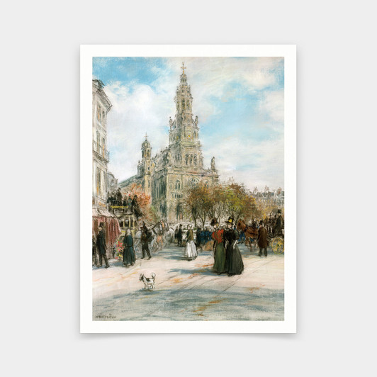 Jean Francois Raffaelli,La Place de Trinite Pastel,art prints,Vintage art,canvas wall art,famous art prints,V6147