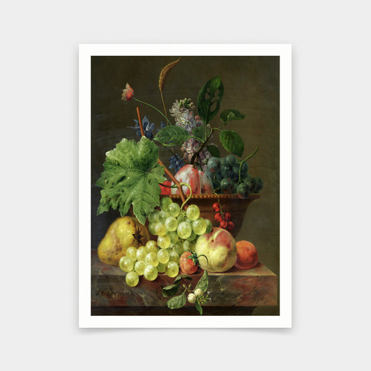 Anthony Oberman,Still Life with Fruit in a Terracotta Dish,art prints,Vintage art,canvas wall art,famous art prints,V5336