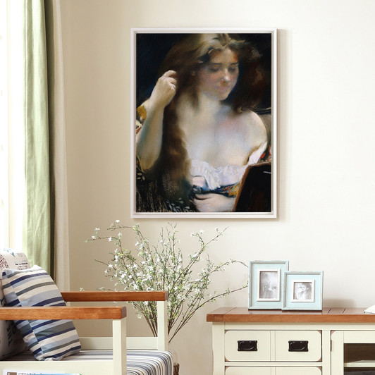 Paul Albert Besnard,Young woman at her Toilet Pastel,large wall art,framed wall art,canvas wall art,large canvas,M6502