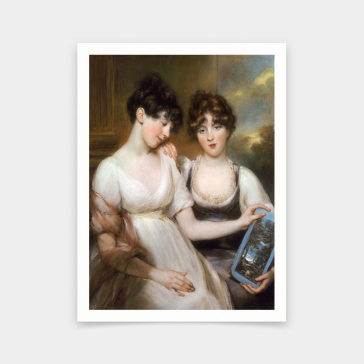 John Russell,Portrait of Anne and Maria Russell Photograph,art prints,Vintage art,canvas wall art,famous art prints,V6229