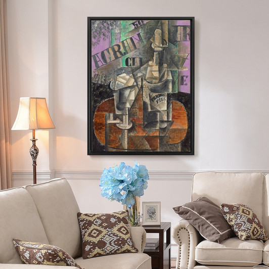 Pablo Picasso,Table in a Cafe,Bottle of Pernod,large wall art,framed wall art,canvas wall art,large canvas,M6490