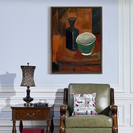 Pablo Picasso,Green pan and black bottle,large wall art,framed wall art,canvas wall art,large canvas,M6473
