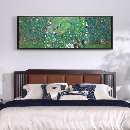 Gustav Klimt,Sunflower,Green garden wall art,Narrow Horizontal Wall Art ,Large Wall Art,Framed Wall Art,Canvas Wall Art,M85