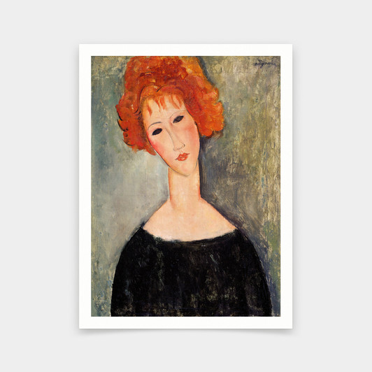 Amedeo Modigliani,Red Head,art prints,Vintage art,canvas wall art,famous art prints,V5309